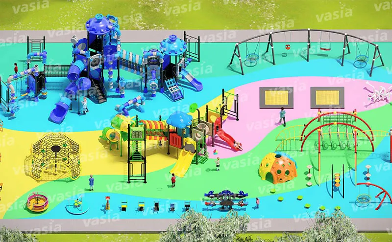 Customized Outdoor Plastic Playset With Slide