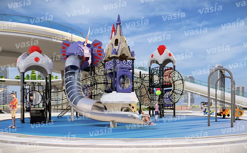 Kids Outdoor Playset with Slide and Swings