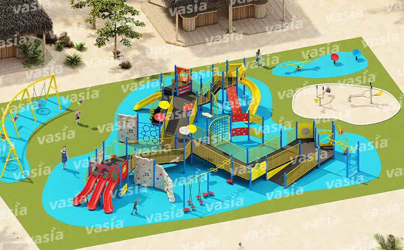 Outdoor Metal And Plastic Playground