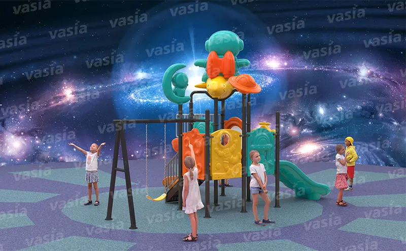 Sturdy Outdoor Playground Slide with Swing