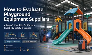How to Evaluate Playground Equipment Suppliers: A Buyer's Checklist, commercial playground supplier evaluation framework, manufacturing capability, safety certification, after-sales support and project references